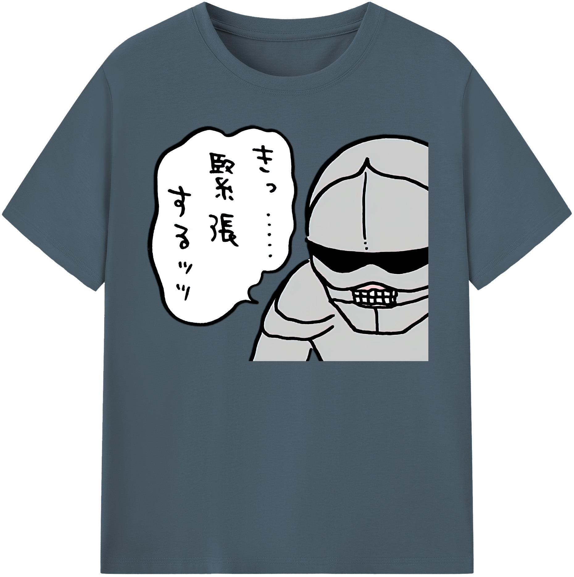 （画像用） ちいかわ 労働の鎧さん Chii-kawa Mr. Armor of Labor 綿100％半袖Tシャツ（フロントプリント）
